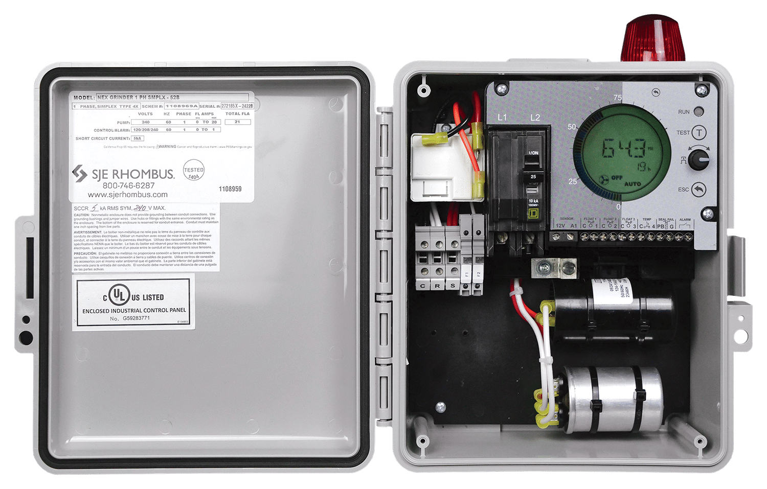 NEX Series® Grinder Simplex Control Panel